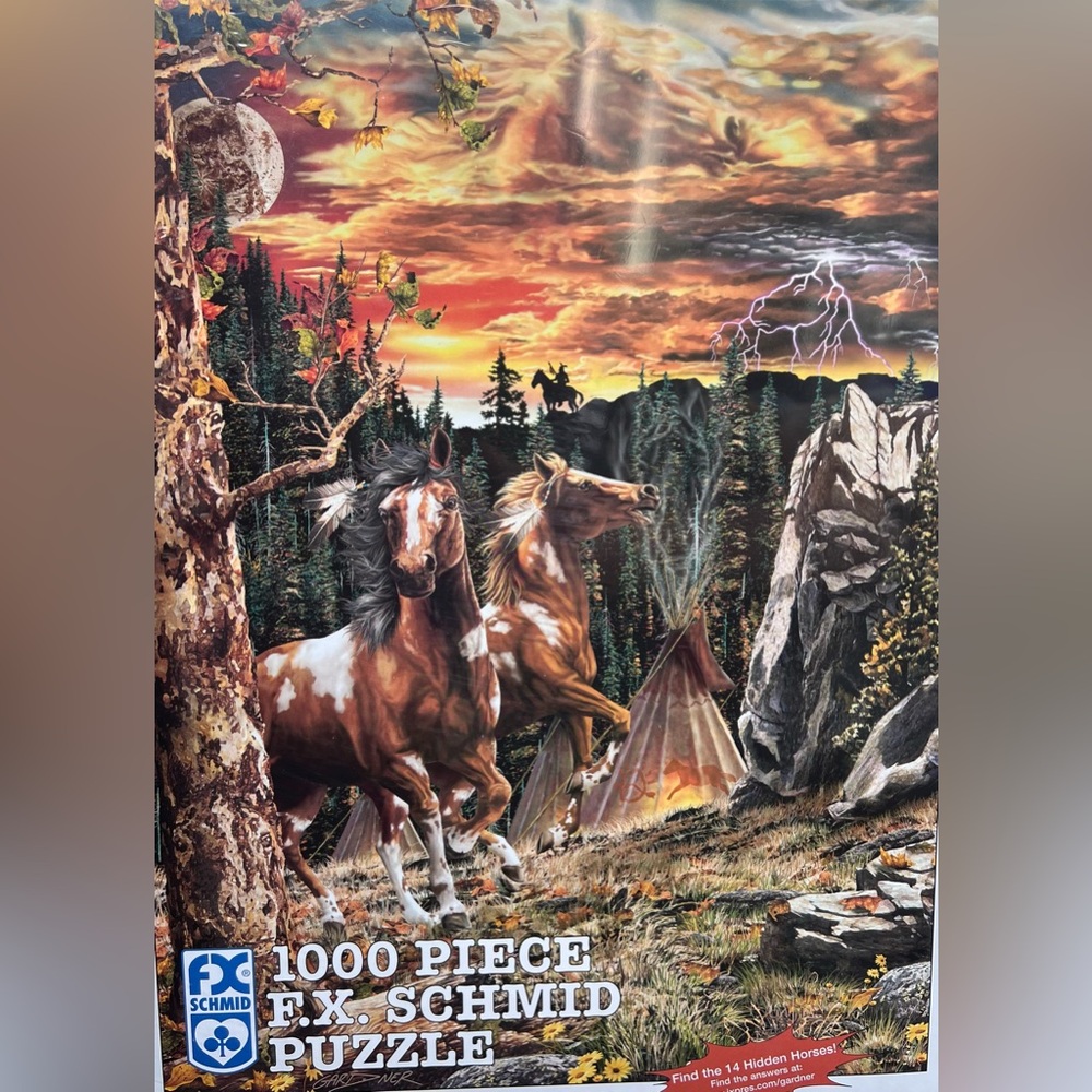 MINT New FX Schmid HIDDEN Horses 1000 PUZZLE